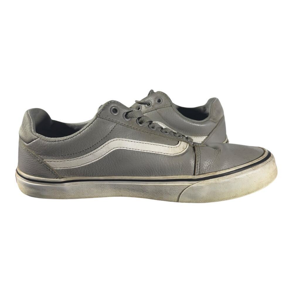 Vans Old Skool Men’s Low Leather Sneakers Mens Size 12 Pewter Gray Skate Shoes - Picture 8 of 9